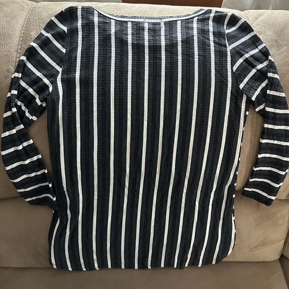 Dee Elly 3/4 Sleeve Striped Top - Picture 2 of 3